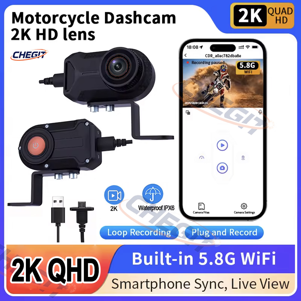 Motorcycle DVR 2K HD WiFi With - Mountain Biking Images review and price